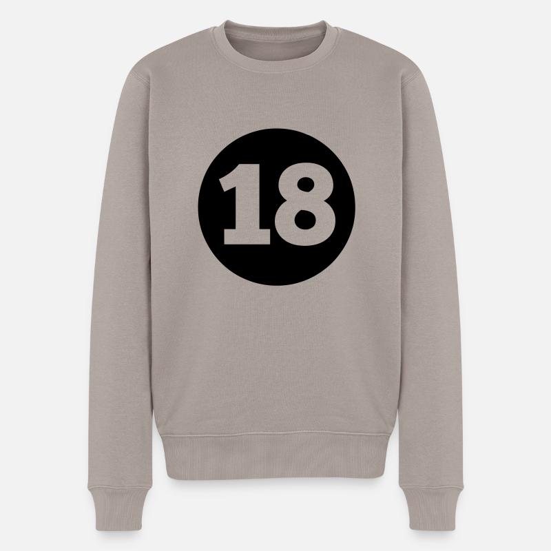 18c - Männer Premium Bio Pullover - Taupe