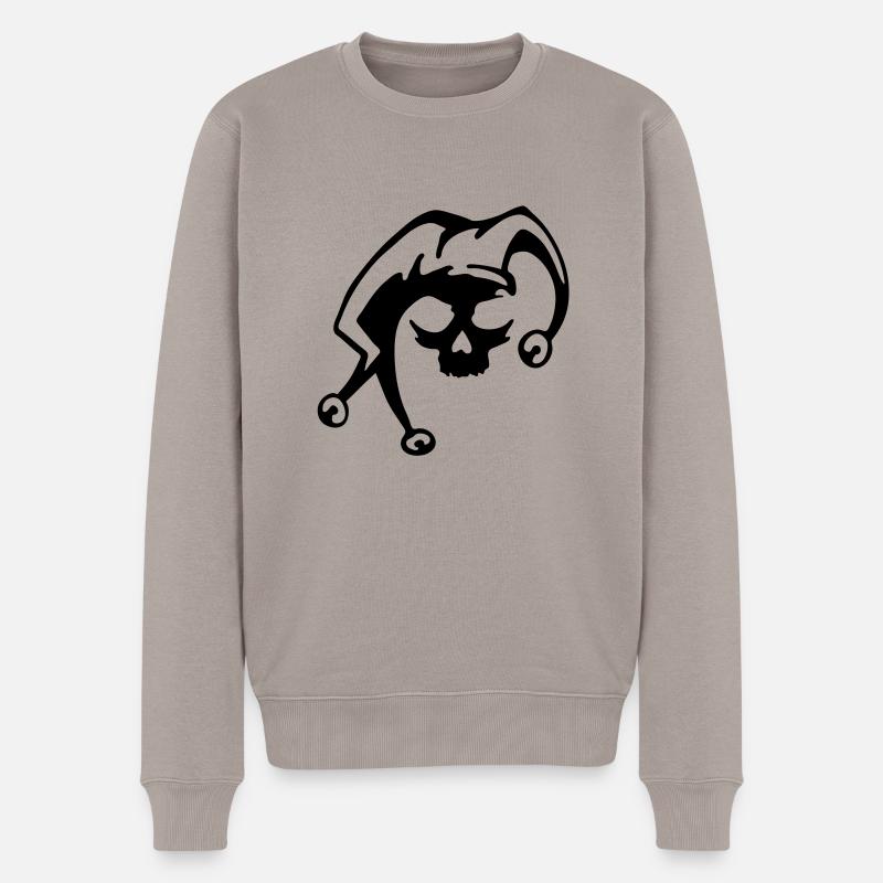 poker, crâne, crâne, joker - Pull Premium bio Homme - taupe