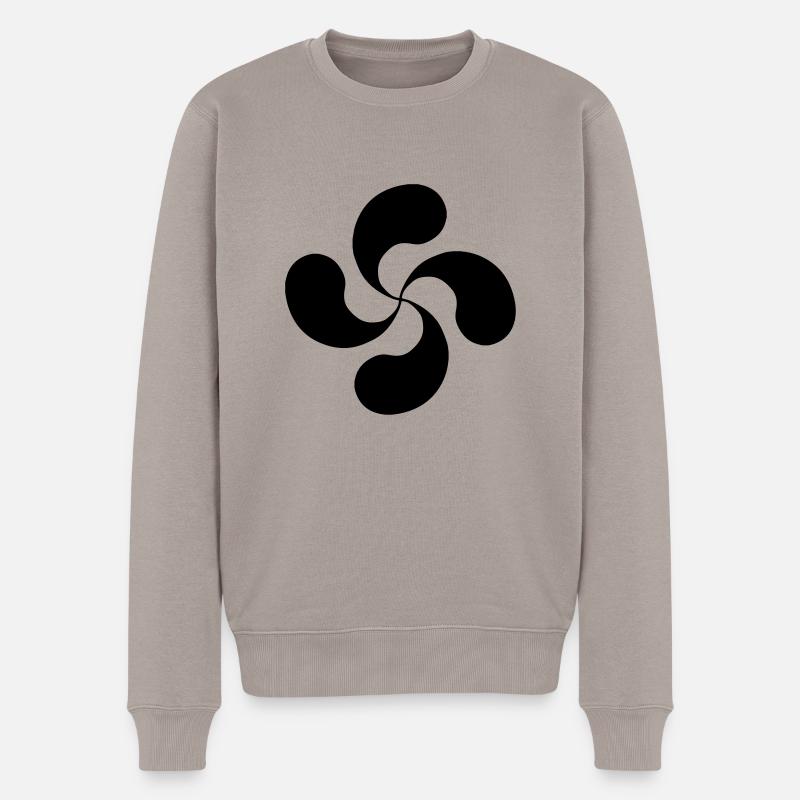 Croix Basque oldshool lauburu - Pull Premium bio Homme - taupe