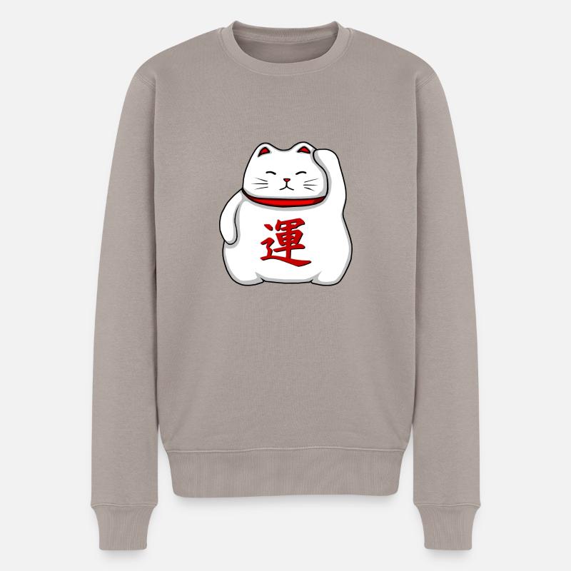 Maneki neko- - Pull Premium bio Homme - taupe