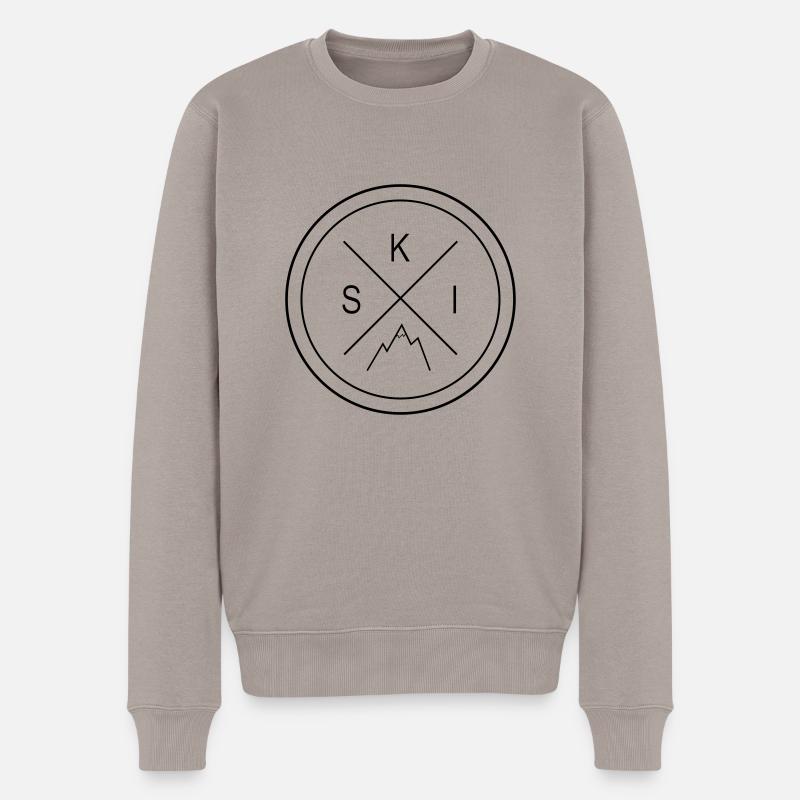 Ski-Mountainlove - Männer Premium Bio Pullover - Taupe