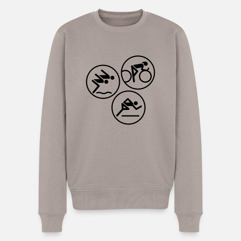 Triathlon Design NEW 1c - Männer Premium Bio Pullover - Taupe