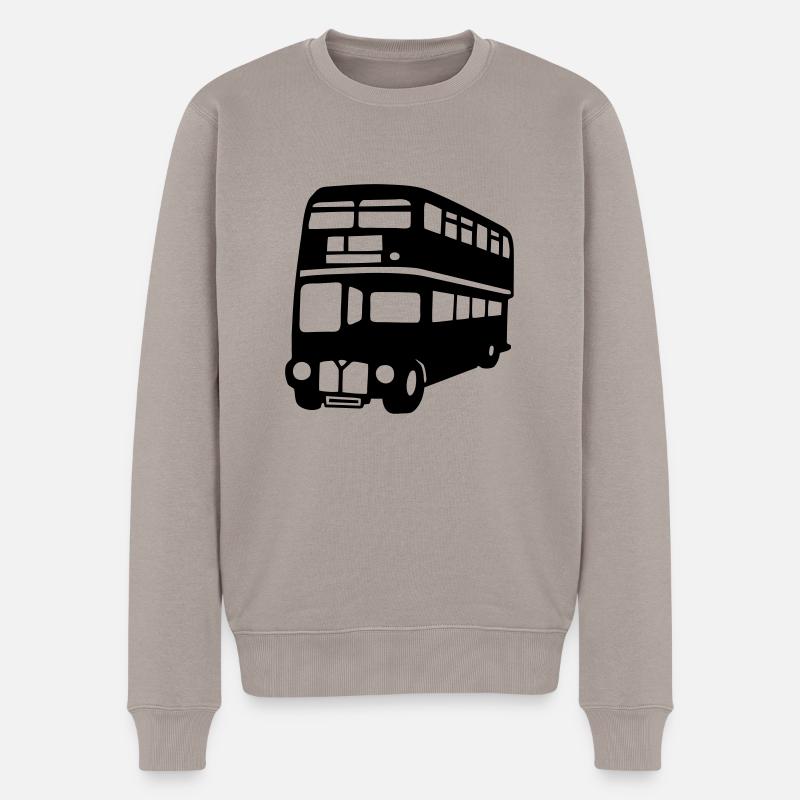 bus anglais Londres impériale london - Pull Premium bio Homme - taupe