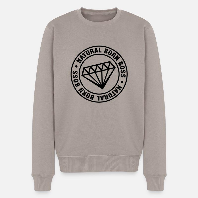 natural_born_boss_de1 - Männer Premium Bio Pullover - Taupe