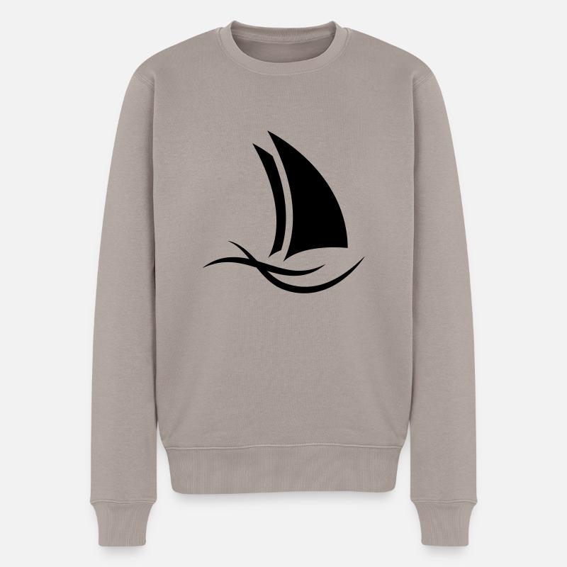 sailing_f1 - Männer Premium Bio Pullover - Taupe