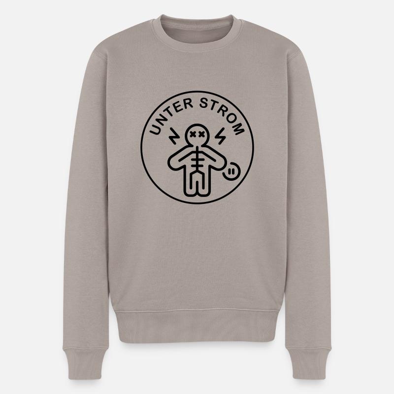 Unter Strom - Männer Premium Bio Pullover - Taupe