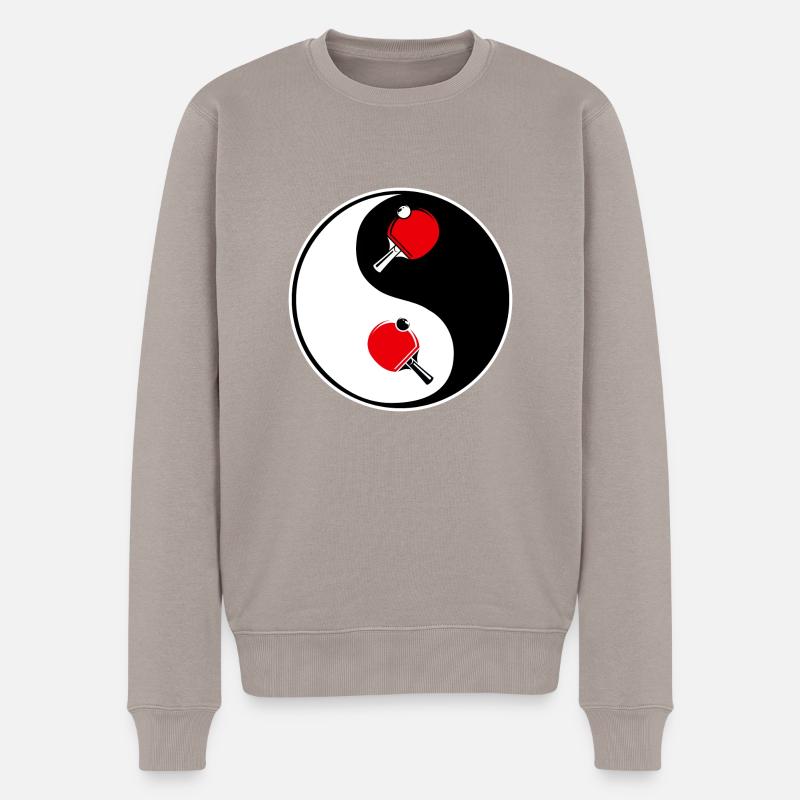 ping pong, yin yang team - Pull Premium bio Homme - taupe