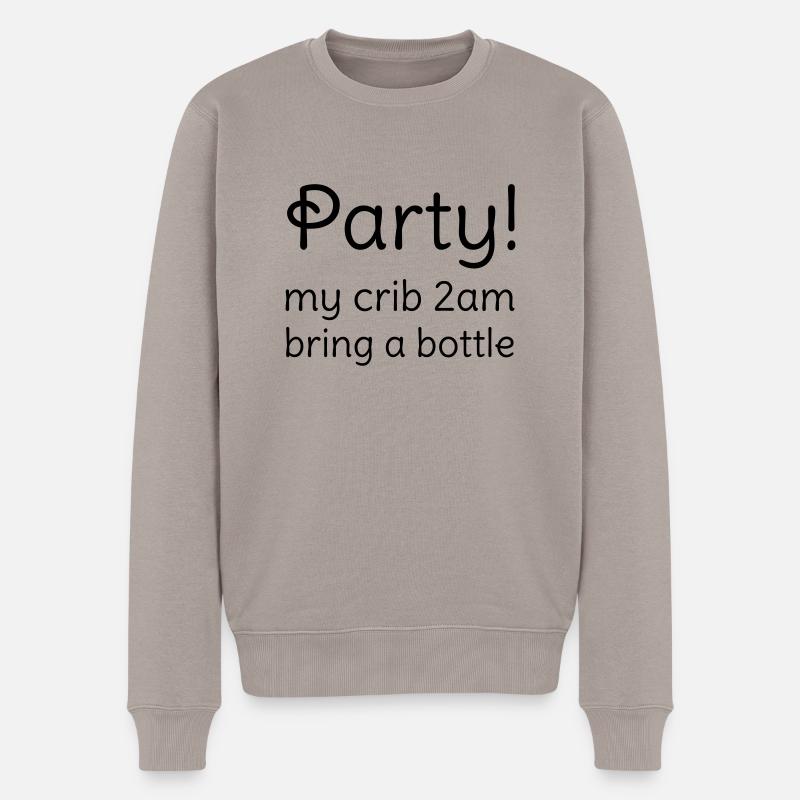 Party - Männer Premium Bio Pullover - Taupe