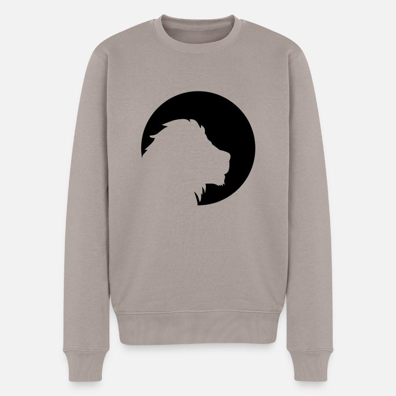 Löwe - Männer Premium Bio Pullover - Taupe