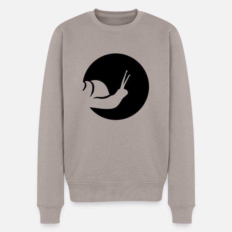 Schnecke - Männer Premium Bio Pullover - Taupe