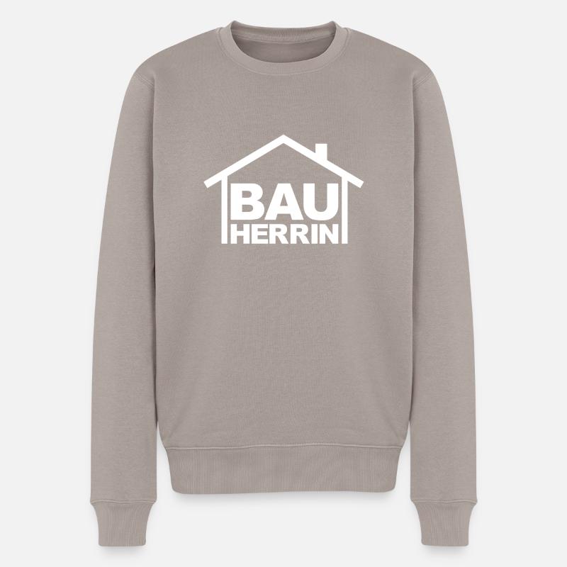 Bauherrin Bauherr - Männer Premium Bio Pullover - Taupe