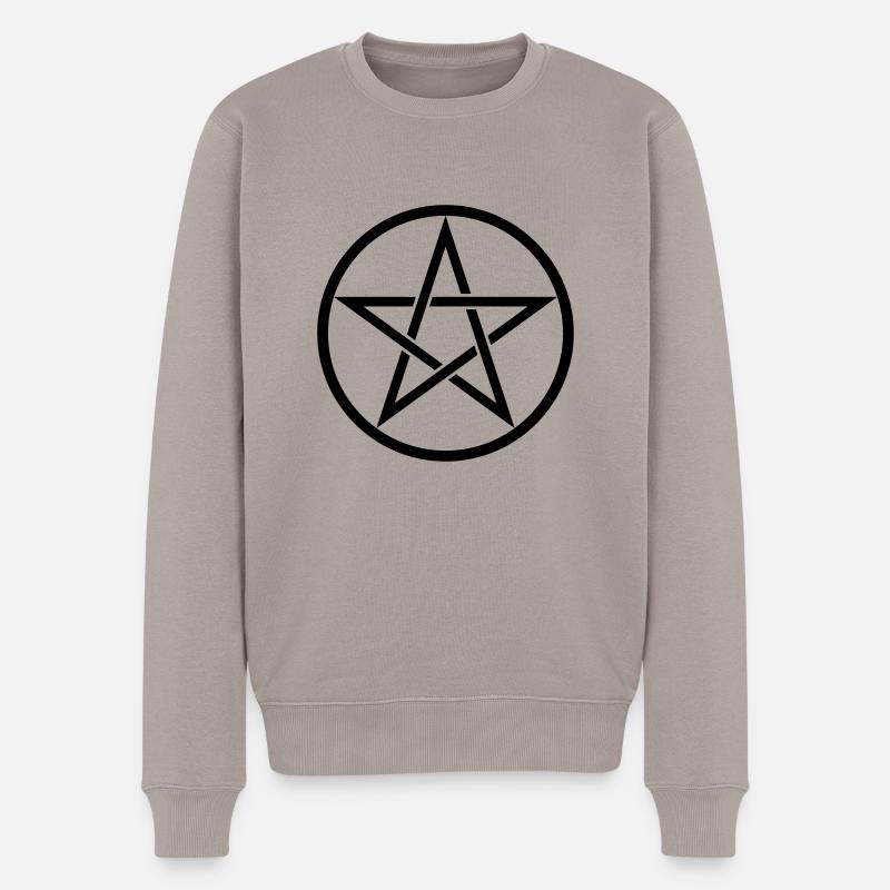 Pentacle Symbol 2 (Vector) - Männer Premium Bio Pullover - Taupe