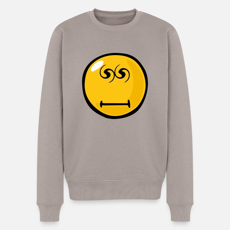 Smiley Hypnotised - Männer Premium Bio Pullover - Taupe