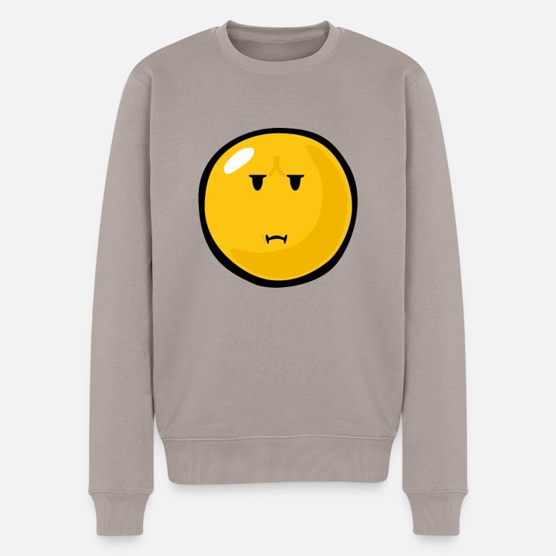 Smiley Dislike - Männer Premium Bio Pullover - Taupe