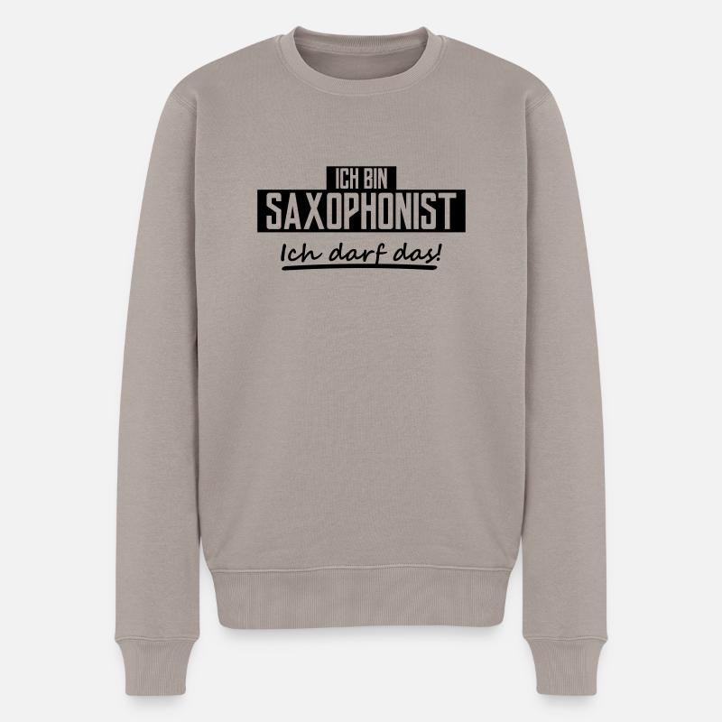 saxophonist - Männer Premium Bio Pullover - Taupe