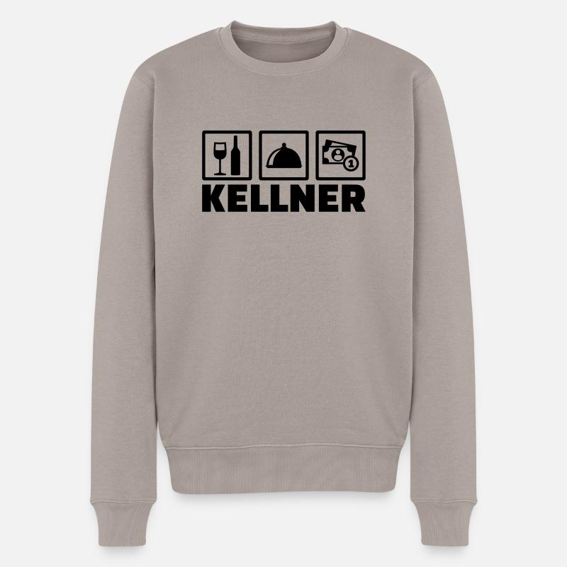 Kellner - Männer Premium Bio Pullover - Taupe