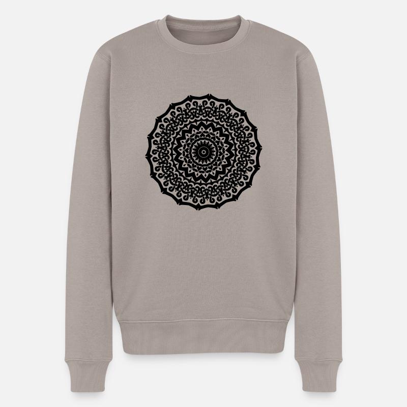 Mandala - Männer Premium Bio Pullover - Taupe