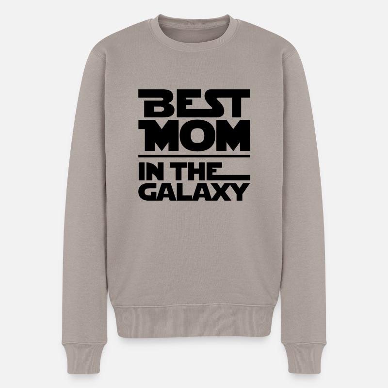 BEST MOM IN THE GALAXY - Männer Premium Bio Pullover - Taupe