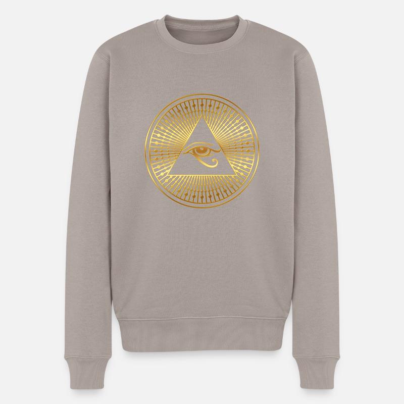 Horus-Auge - Männer Premium Bio Pullover - Taupe