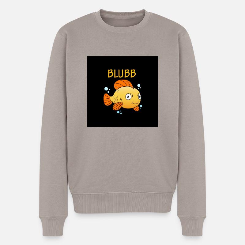 Blubb Maske Goldfisch - Männer Premium Bio Pullover - Taupe