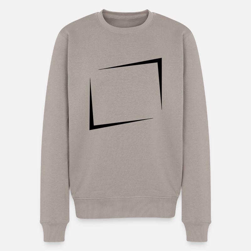 Cool Schild Rechteck - Männer Premium Bio Pullover - Taupe