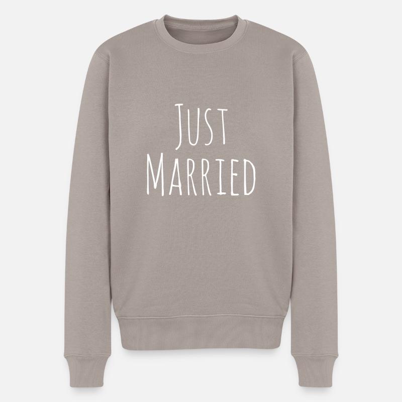 hochzeit - Männer Premium Bio Pullover - Taupe