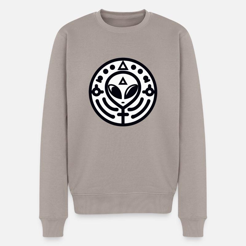 Logo Alien géométrique - Pull Premium bio Homme - taupe