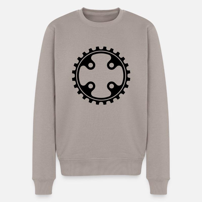 MTB Gear – Bike Passion – MTB Loyality - Männer Premium Bio Pullover - Taupe