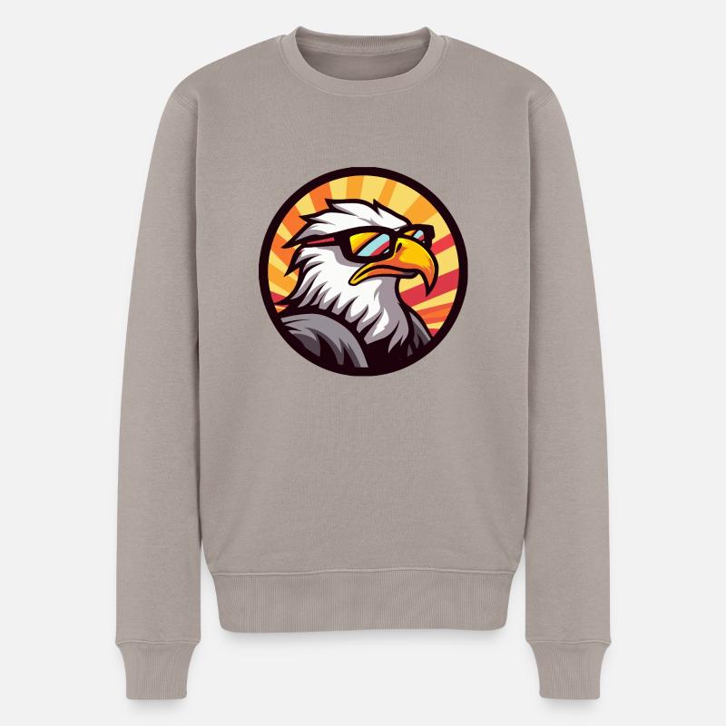 Adler Comic Cool - Männer Premium Bio Pullover - Taupe