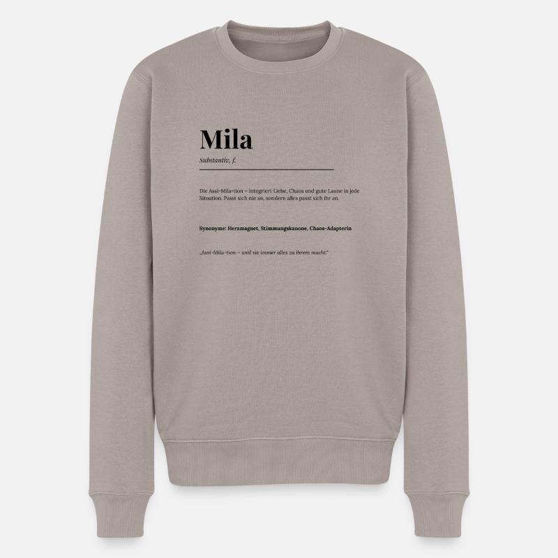 Mila - Männer Premium Bio Pullover - Taupe