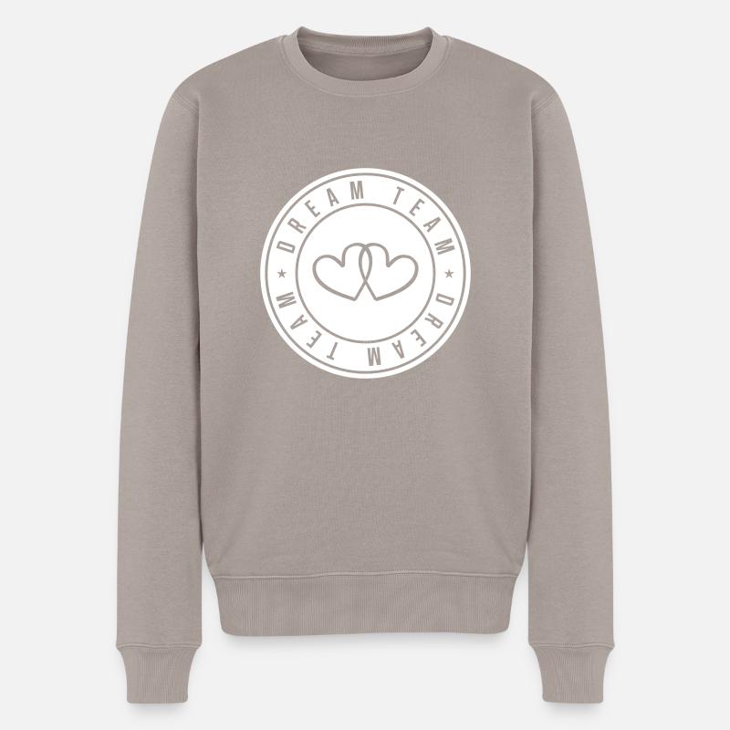 dream team herzen - Männer Premium Bio Pullover - Taupe