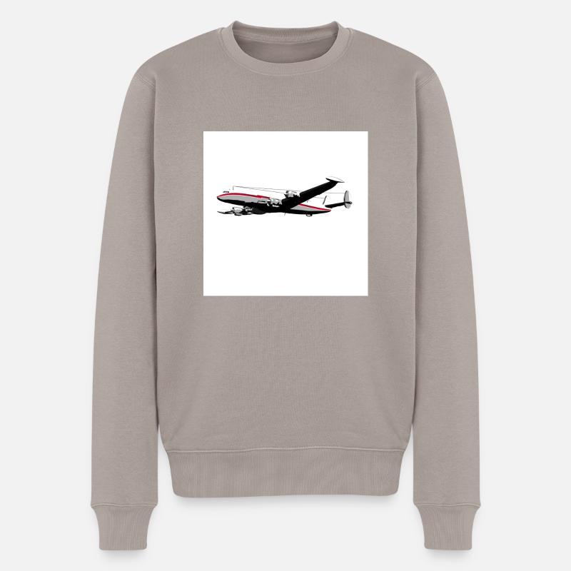 Flugzeug - Männer Premium Bio Pullover - Taupe