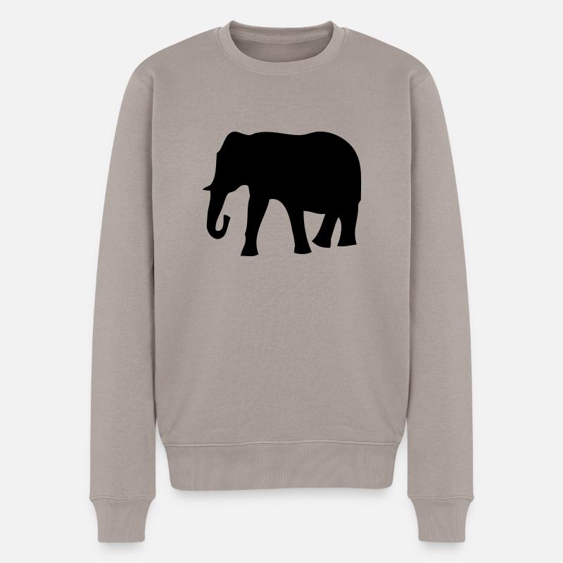Elefant - Männer Premium Bio Pullover - Taupe