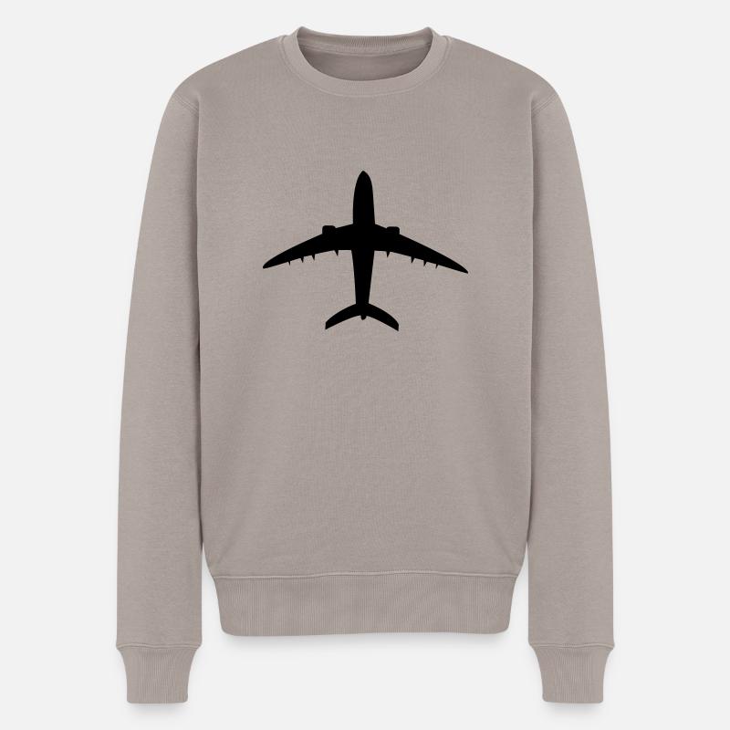 Flugzeug - Männer Premium Bio Pullover - Taupe