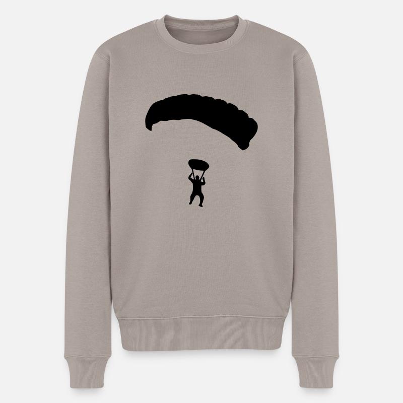 Fallschirmsprung - Männer Premium Bio Pullover - Taupe