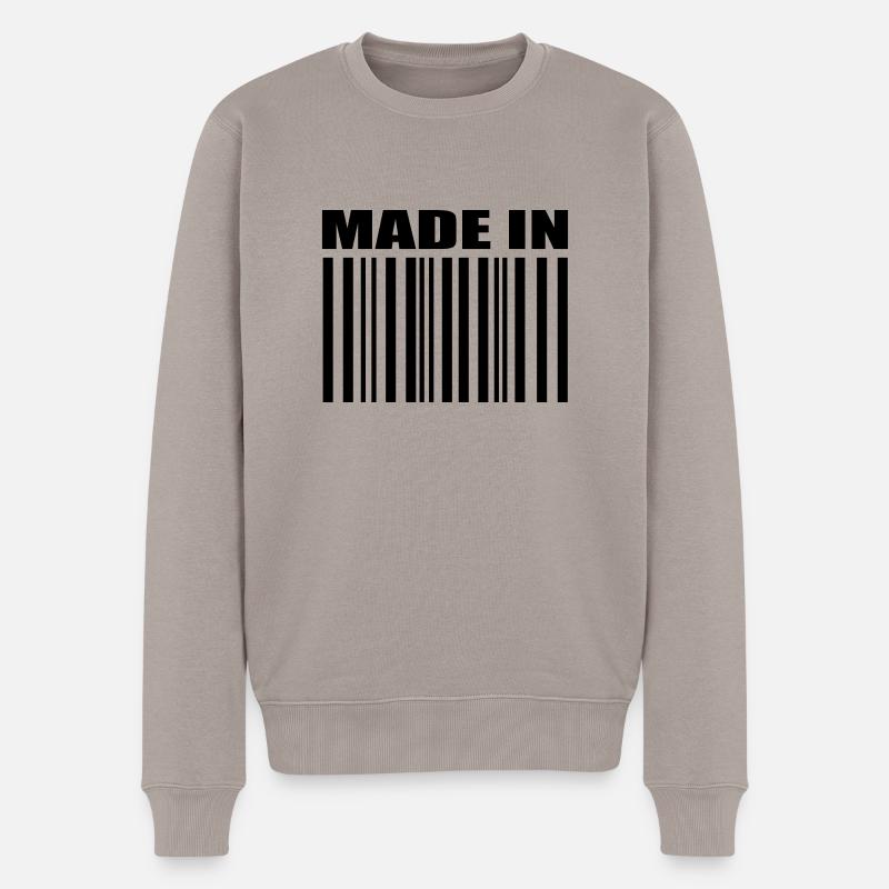 Barcode - Männer Premium Bio Pullover - Taupe