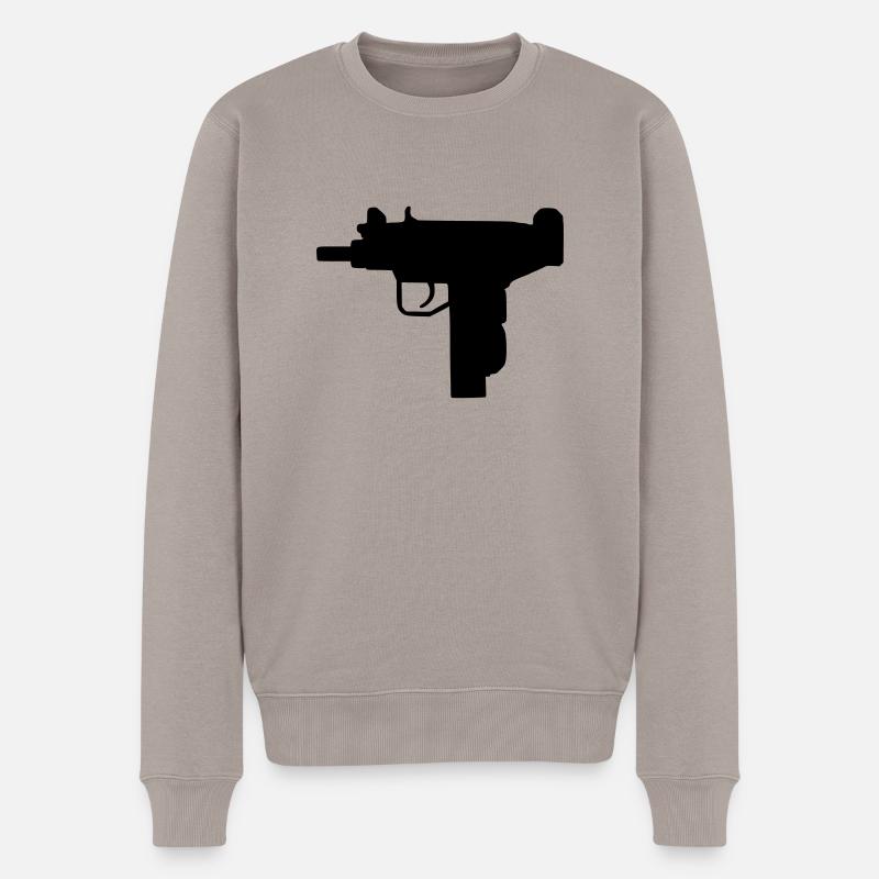 Waffe - Uzi - Männer Premium Bio Pullover - Taupe