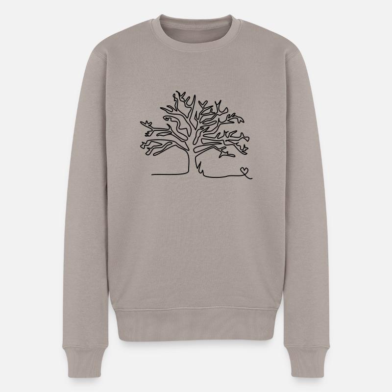 one line tree - Männer Premium Bio Pullover - Taupe