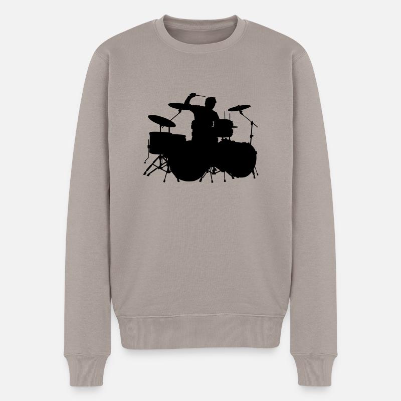 Schlagzeuger Drummer - Männer Premium Bio Pullover - Taupe