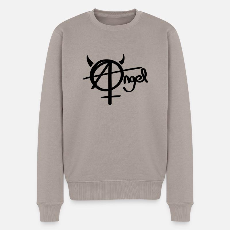 a_angel - Männer Premium Bio Pullover - Taupe