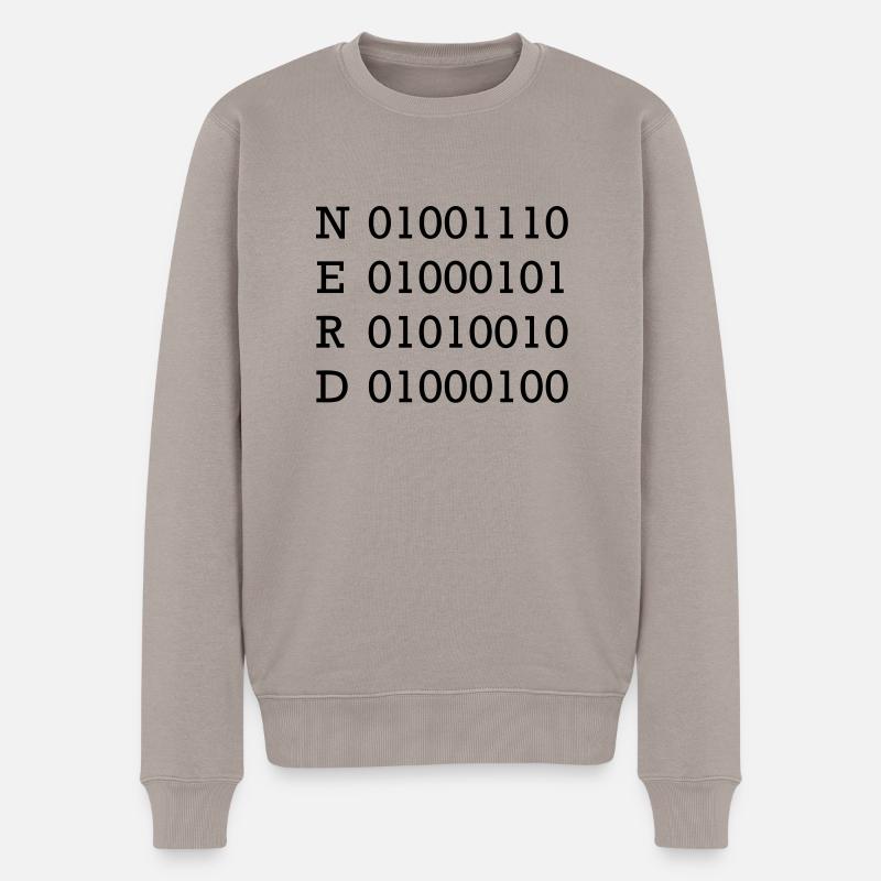 binary nerd - Männer Premium Bio Pullover - Taupe