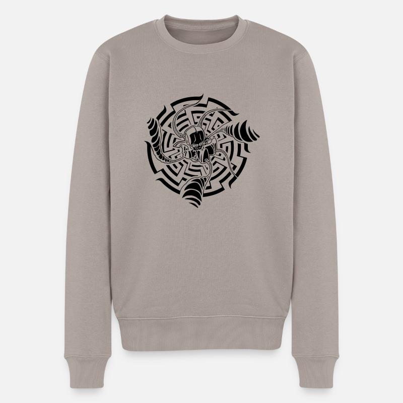 b.robot - Männer Premium Bio Pullover - Taupe