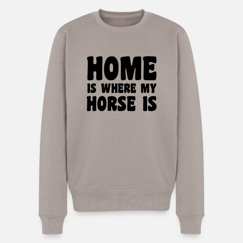 Horse - Männer Premium Bio Pullover - Taupe