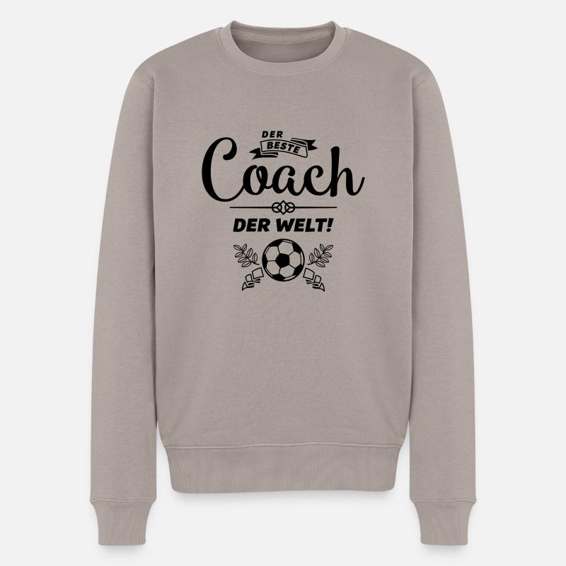 der beste coach - Männer Premium Bio Pullover - Taupe