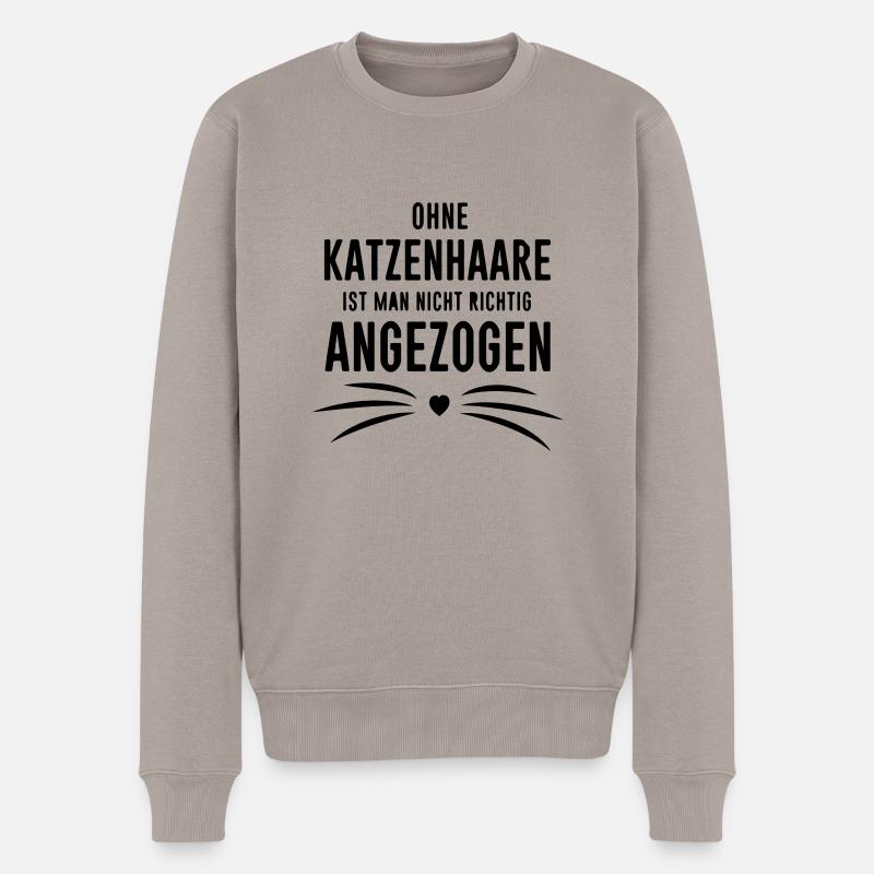 Katzenhaare Katzen Cat T-Shirts - Männer Premium Bio Pullover - Taupe