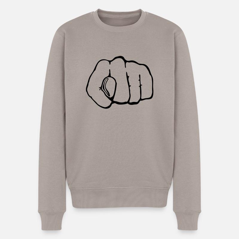NAH fist - Männer Premium Bio Pullover - Taupe
