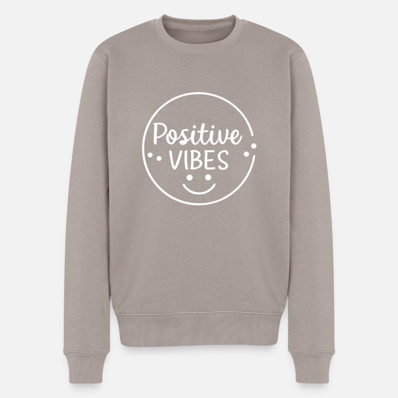 Positive Stimmung - Männer Premium Bio Pullover - Taupe