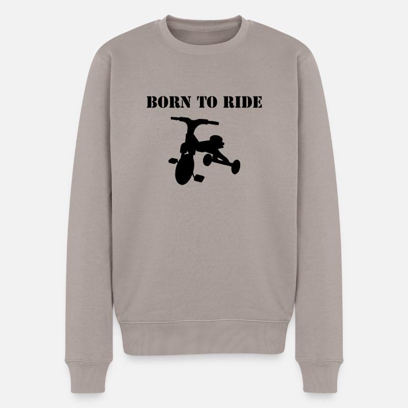 born_to_ride - Männer Premium Bio Pullover - Taupe
