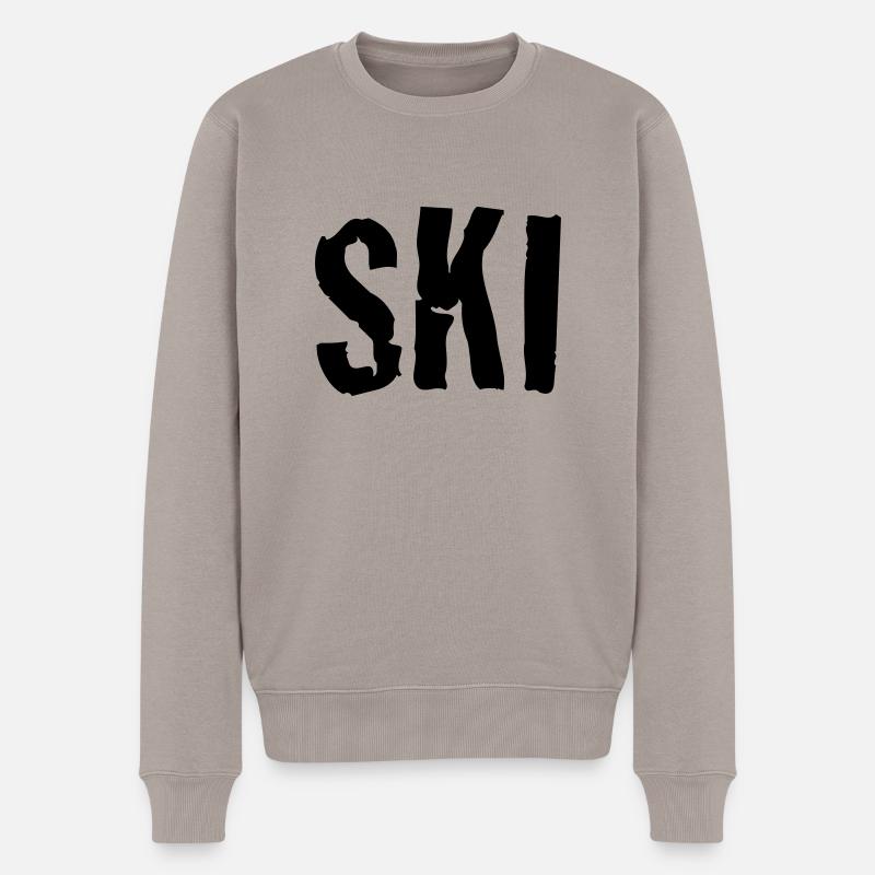 ski - Männer Premium Bio Pullover - Taupe