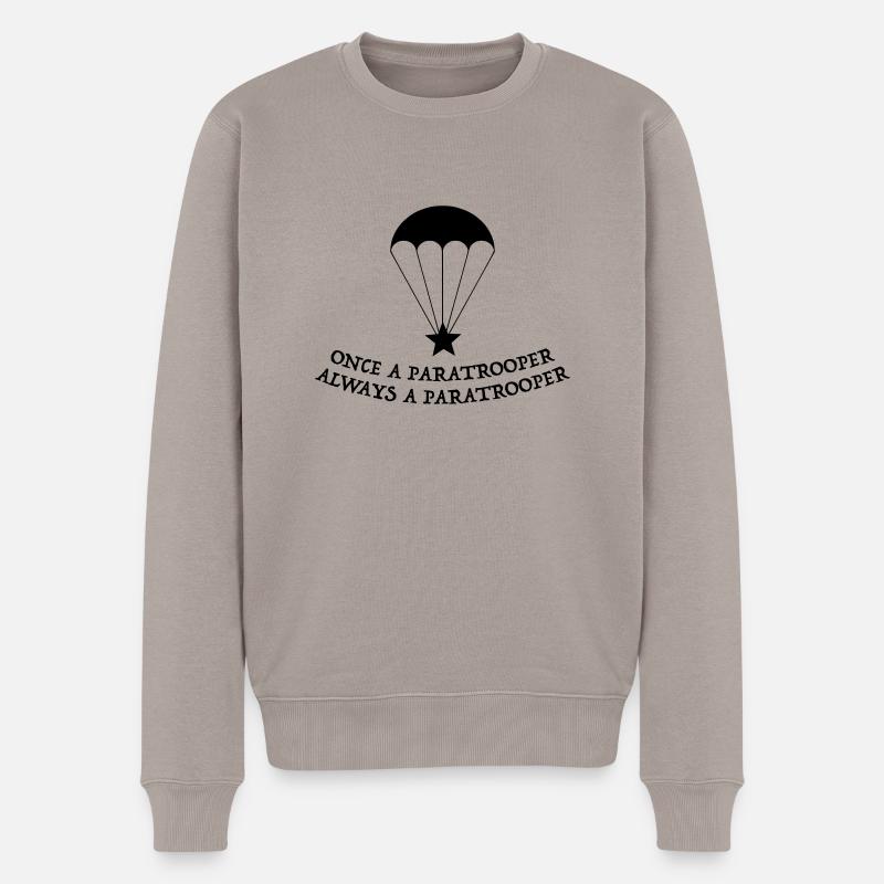 paratrooper fallschirmjager - Männer Premium Bio Pullover - Taupe